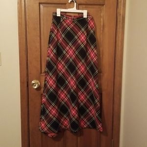 Vintage 70s Plaid Maxi Skirt